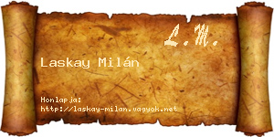Laskay Milán névjegykártya